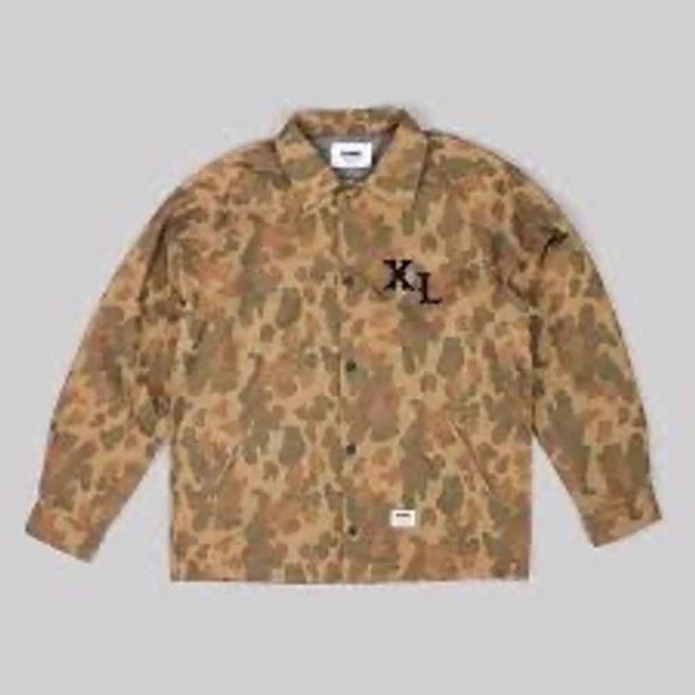 XLARGE Camo Coaches Jacket Brown Duck Camouflage Streetwear Embroidered
